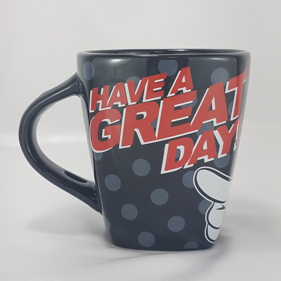 Vintage DISNEY Mickey Mouse Mug Teacup Have a Great Day Jerry Leigh Black Red - Picture 6 of 16